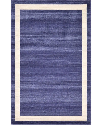 Bayshore Home Lyon Lyo5 5' X 8' Area Rug In Navy Blue
