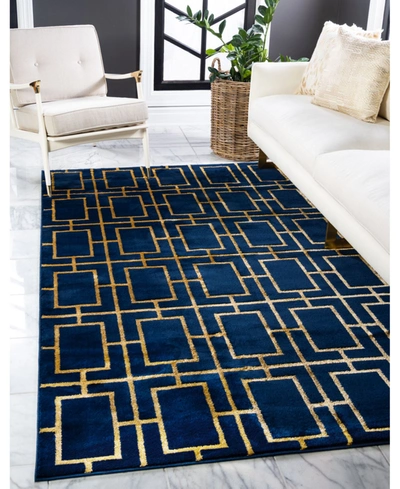 Marilyn Monroe Closeout!  Glam Mmg002 4' X 6' Area Rug In Navy Blue