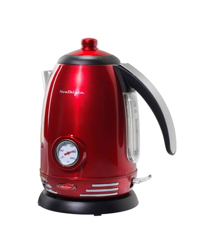 Nostalgia Retro Electric Water Kettle With Strix Thermostat In Retro Red