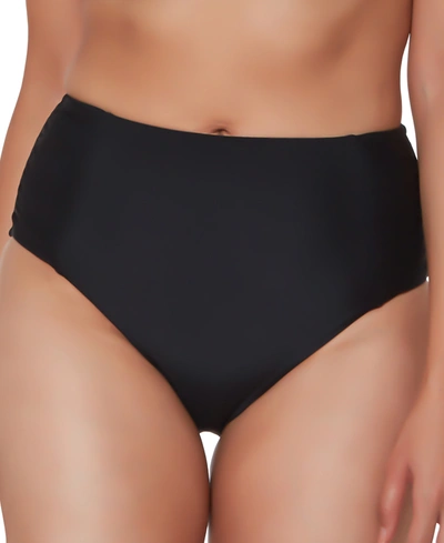 Bar Iii Natural Beauty V-waist High Leg Bikini Bottoms, Created For Macy's Women's Swimsuit In Black