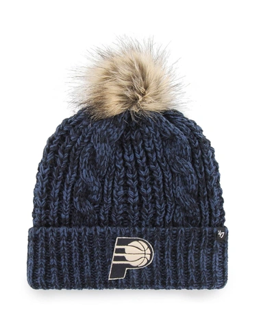 47 Brand Women's Navy Indiana Pacers Meeko Cuffed Knit Hat With Pom