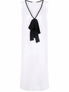 Fabiana Filippi Bow-detail V-neck Long Top In White