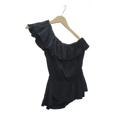 Pre-owned Isabel Marant Silk Jersey Top In Black