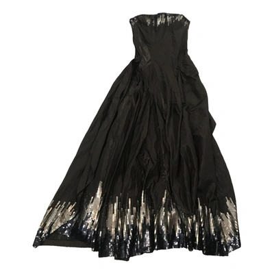 Pre-owned Dior Silk Maxi Dress In Black