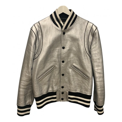 Pre-owned Givenchy Leather Jacket In Silver