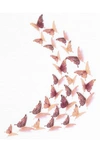 Walplus 3d Butterflies 78-piece Wall Sticker In Rose Gold