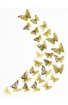 Walplus 3d Butterflies 78-piece Wall Sticker In Gold