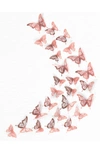 Walplus 3d Butterflies 78-piece Wall Sticker In Rose Gold