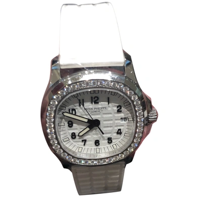 Pre-owned Patek Philippe Aquanaut Watch In White