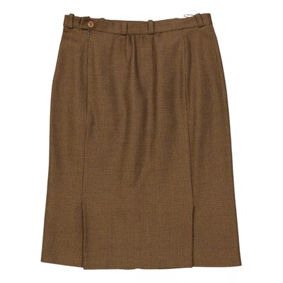 Pre-owned Etienne Aigner Wool Mini Skirt In Brown