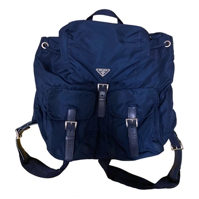 Pre-owned Prada Backpack In Navy