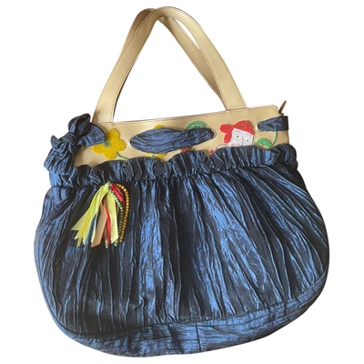 Pre-owned Gai Mattiolo Silk Handbag In Blue