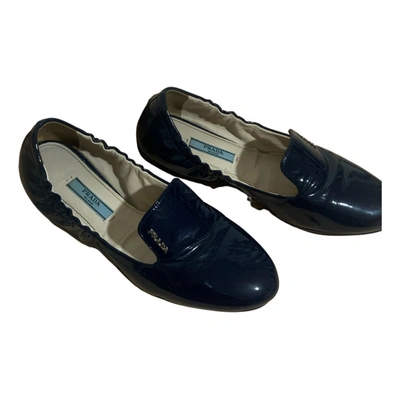 Pre-owned Prada Leather Flats In Blue
