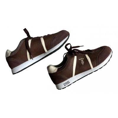 Pre-owned Trussardi Cloth Low Trainers In Brown