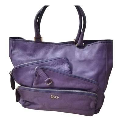 Pre-owned D&g Leather Handbag In Purple