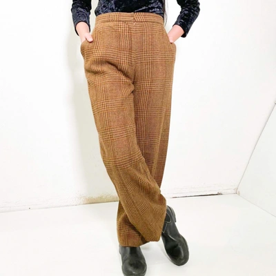 Pre-owned Max Mara Wool Trousers In Camel