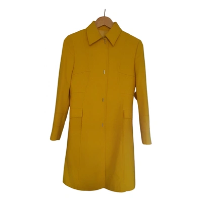 Pre-owned Claude Montana Wool Coat In Yellow