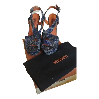 Pre-owned Missoni Cloth Sandals In Blue