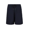 Giorgio Armani Drawstring Organic Cotton Track Shorts In Blue