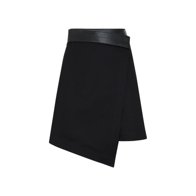 Loewe Pleated Wrap Mini-skirt In Black