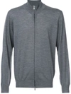 Brunello Cucinelli High-neck Zip-up Cardigan In Grey