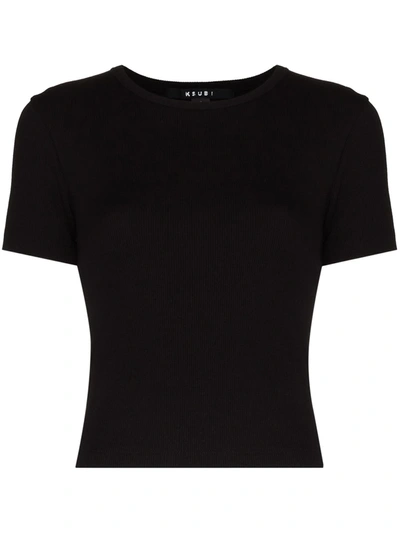 Ksubi Short-sleeved Cropped T-shirt In Black