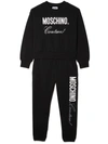 Moschino Girls Black Kids Logo-print Cotton Tracksuit 6-14 Years 8 Years In Black