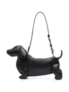 Thom Browne Hector Pebbled Leather Shoulder Bag In Black