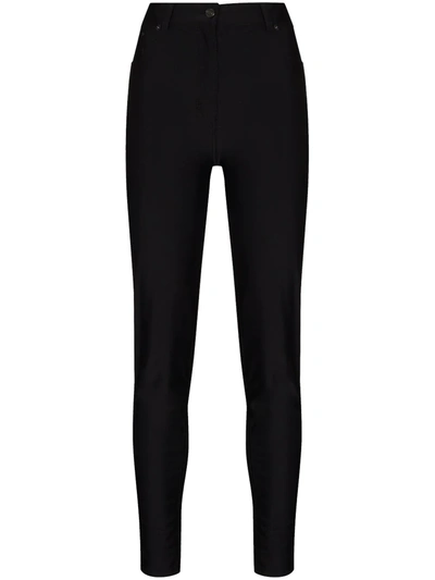 Tom Ford Skinny Glossy Compact Jersey Pants In Black