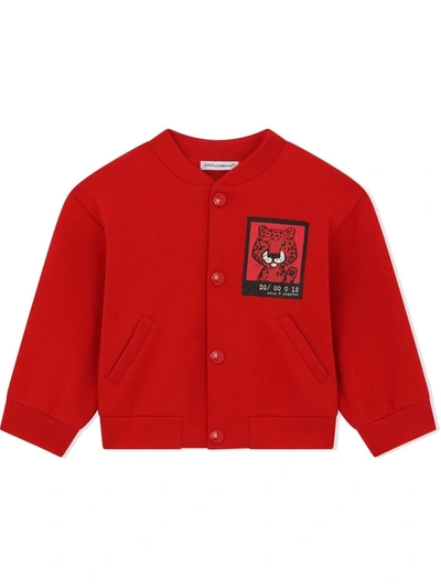 Dolce & Gabbana Babies' Graphic-print Bomber Jacket In Red