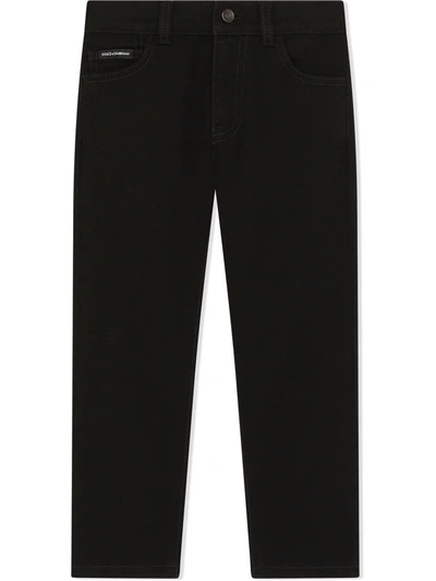 Dolce & Gabbana Kids' Mid-rise Slim Fit Jeans In Black