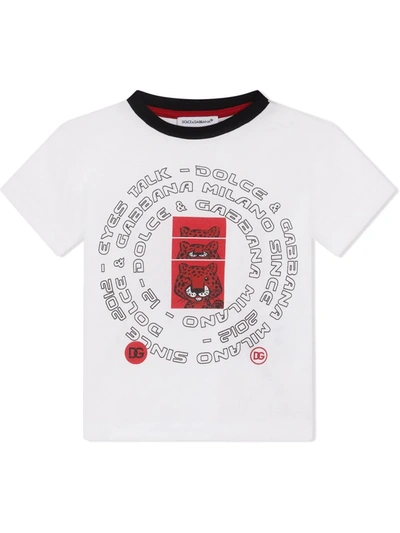 Dolce & Gabbana Babies' White T-shirt With Print Dolce&gabbana Kids