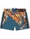 DOLCE & GABBANA MARBLE-PRINT COTTON TRACK SHORTS