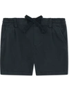 Dolce & Gabbana Embroidered Logo Cotton Shorts In Blue