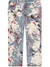 Dolce & Gabbana Paint Splatter-print Straight Leg Jeans In Blue