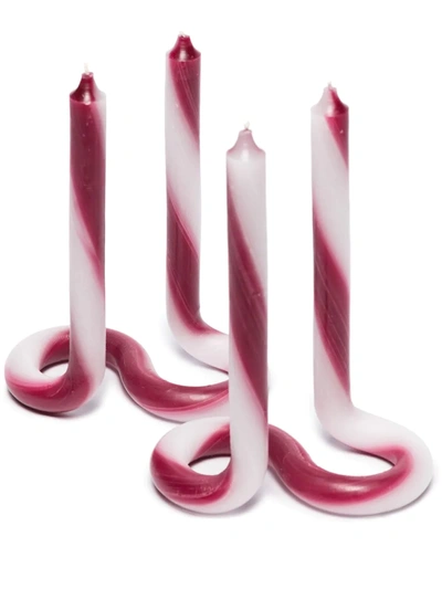 Lex Pott Stripe Twist Dual Candle In Red