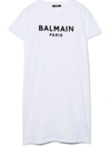 BALMAIN TEEN LOGO-PRINT T-SHIRT DRESS