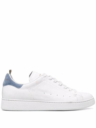 Officine Creative Mower Contrasting Heel Sneakers In White