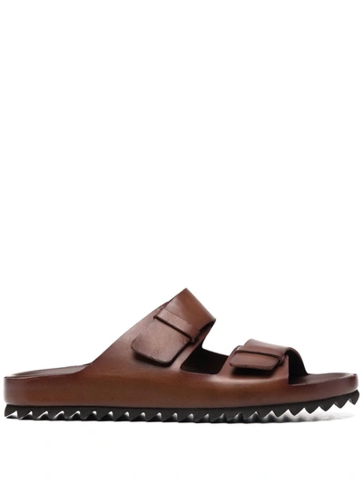 Officine Creative Agora Double Strap Sandals In Brown