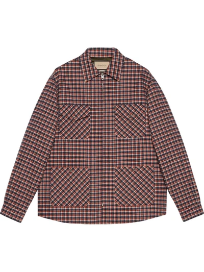 Gucci Freya Hartas Animal-embroidered Check Jacket In Black