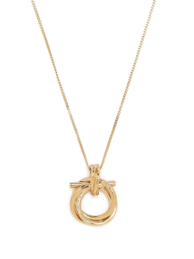 Ferragamo Gancini Pendant Necklace In Gold