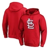 FANATICS FANATICS BRANDED RED ST. LOUIS CARDINALS OFFICIAL LOGO FITTED PULLOVER HOODIE