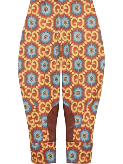 Gucci Gg Kaleidoscope Equestrian-inspired Trousers In Orange