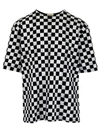 Saint Laurent Checked Organic Cotton-jersey T-shirt In Black