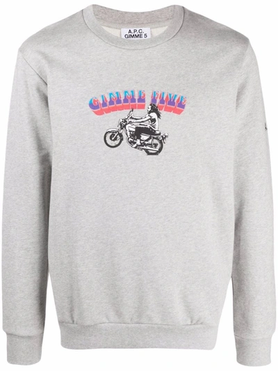 A.p.c. . Womens Grey Cotton Sweatshirt