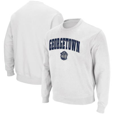Colosseum Men's White Georgetown Hoyas Arch Logo Tackle Twill Pullover Sweatshirt