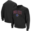 Colosseum Men's Boise State Broncos Arch And Logo Tackle Twill Pullover Sweatshirt In Black