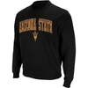 Colosseum Men's Black Arizona State Sun Devils Arch Logo Crew Neck Sweatshirt In Black