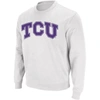 Colosseum Men's Tcu Horned Frogs Arch & Logo Crew Neck Sweatshirt In White