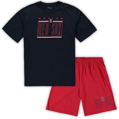 Concepts Sport Men's  Navy, Red Boston Red Sox Big And Tall T-shirt And Shorts Sleep Set In Navy,red